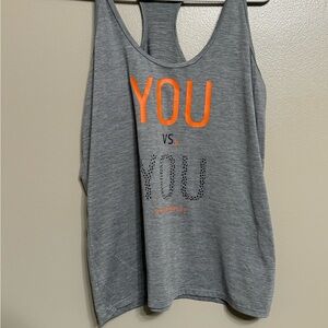 Orangetheory Gray Muscle Tee with Orange Print you vs you